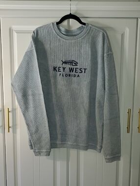 Key West Florida Men's Light Gray Crewneck Sweatshirt